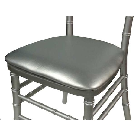 Atlas Commercial Products Chiavari Cushion, Wood-backed Cushions, Vinyl, Silver WBC4SLV